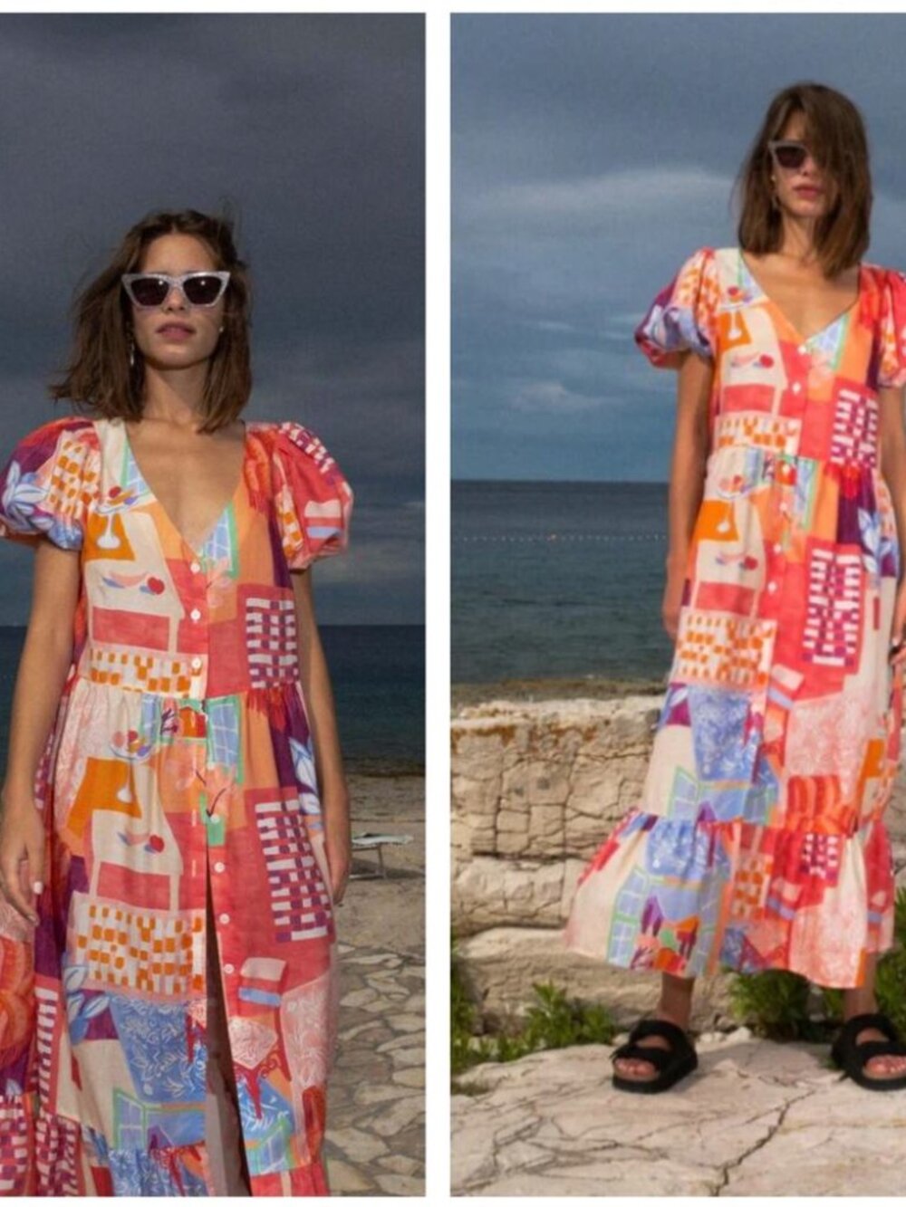UNTITLED IN MOTION Caleo Maxi Dress in Room With A View Print Tropical Shift LG